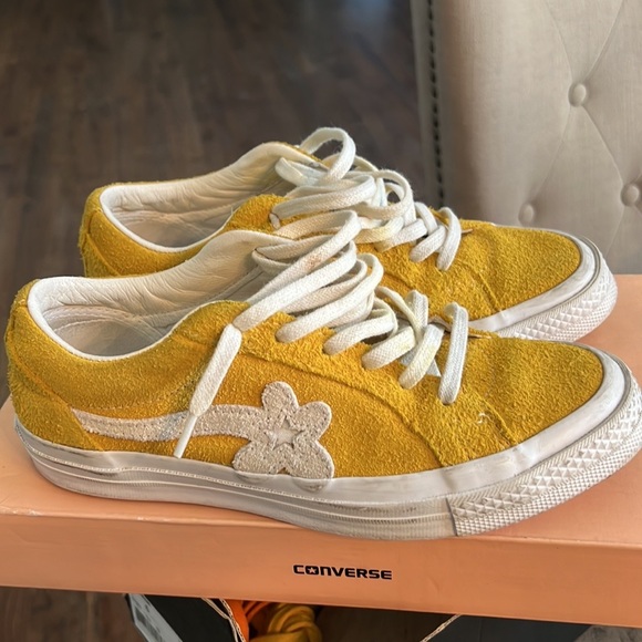 CONVERSE Golf La Fleur One Star, OX Solar/Power Yellow/White. Wom.6/Men's 4. - Picture 6 of 8